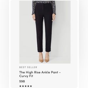 Ann Taylor High Rise Easy Ankle Pant (Curvy Fit, Size 4)